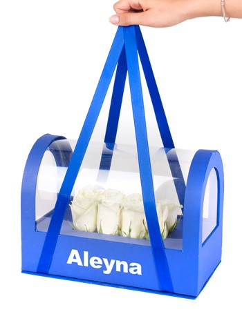 Mavi Çantada Beyaz Gül