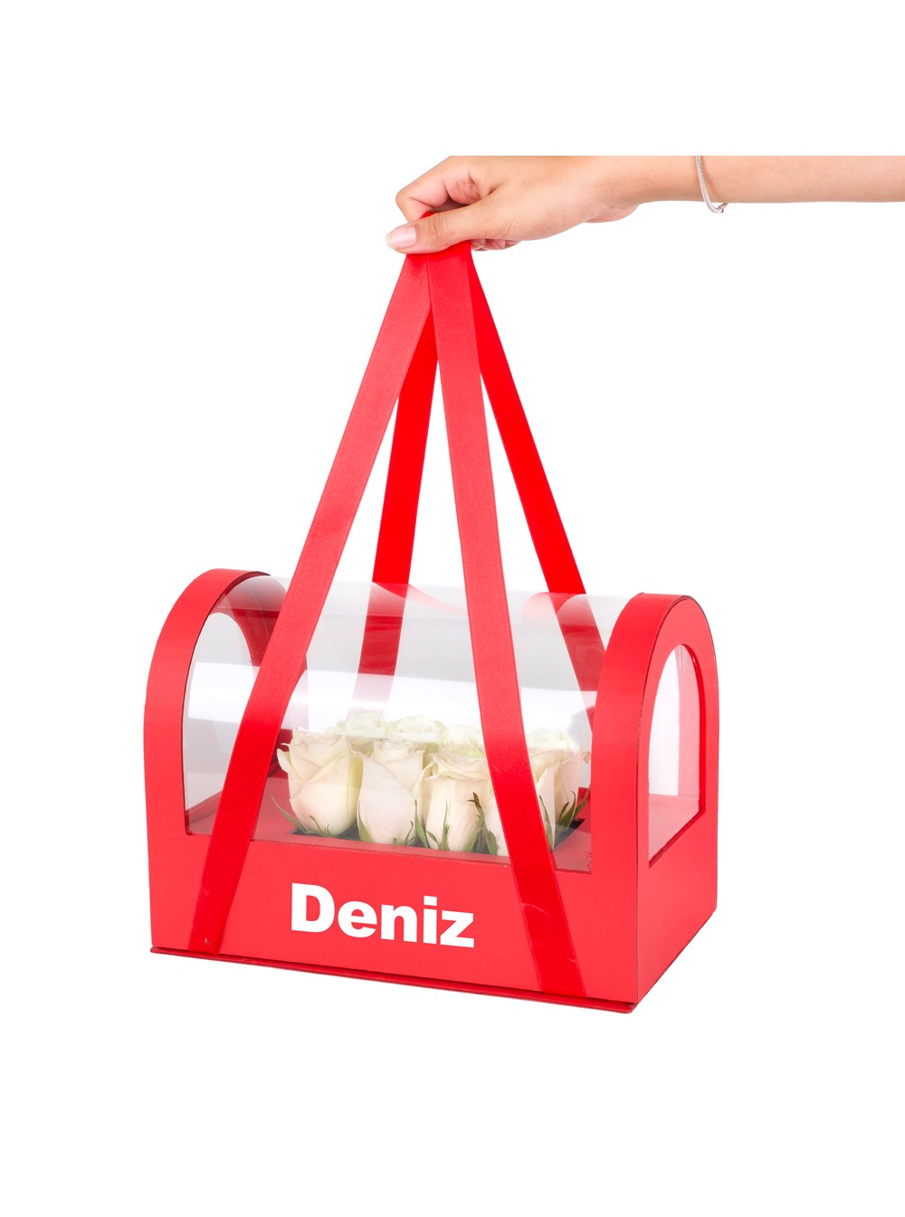 Kırmızı Çantada Beyaz Gül