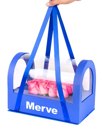 Mavi Çantada Pembe Gül