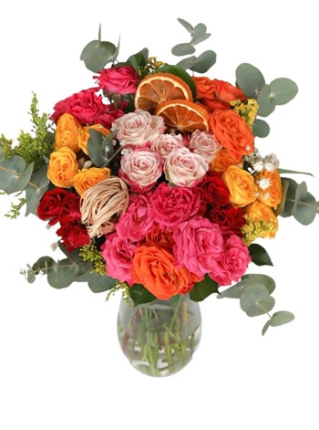 Vazoda Renkli Çardak Güller