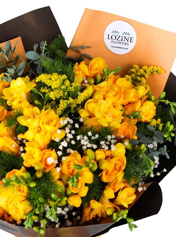 Yellow Freesia Buketi