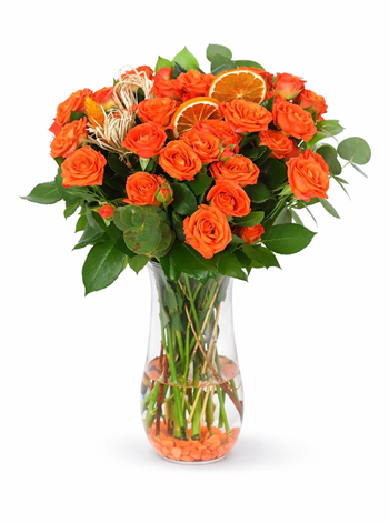 Vazoda Turuncu Çardak Güller