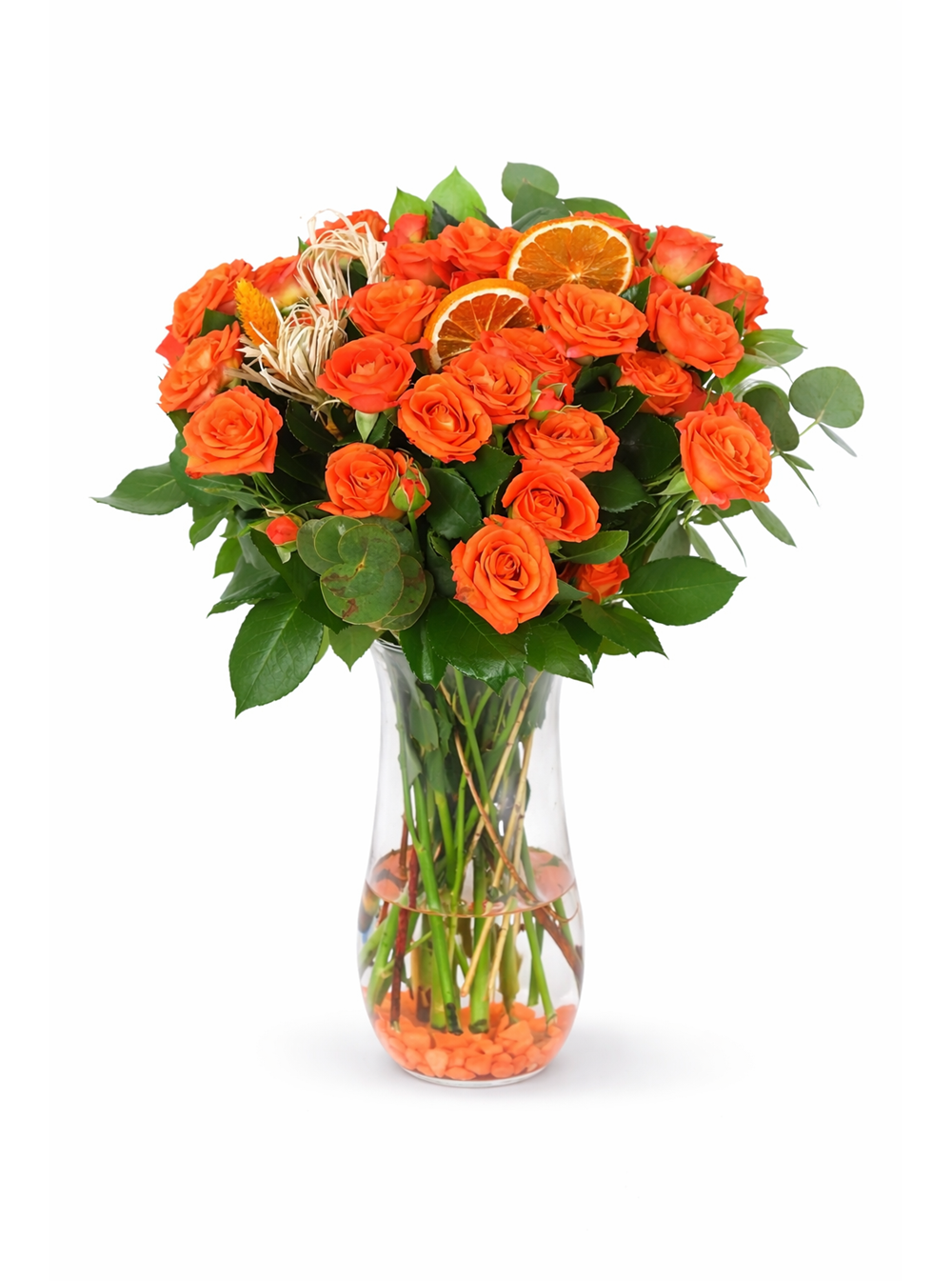 Vazoda Turuncu Çardak Güller