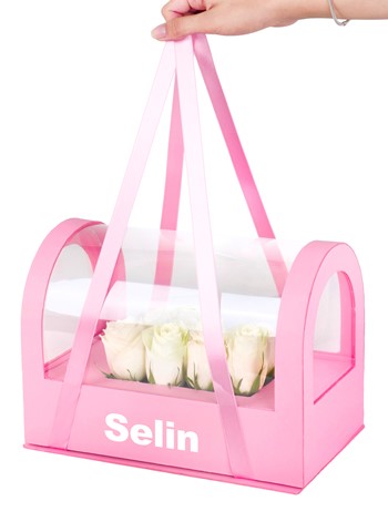 Pembe Çantada Beyaz Gül