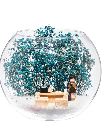 Teraryum Yeni İş Tebrik - Turkuaz - Esmer Karamel Elbiseli