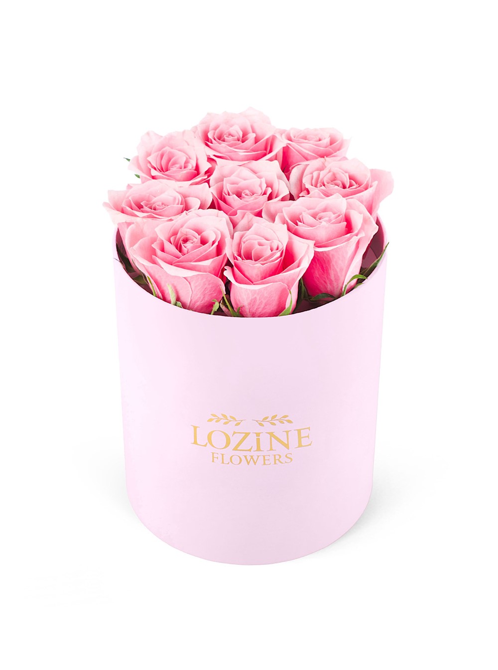 Yuvarlak Pembe Kutuda Pembe Gül