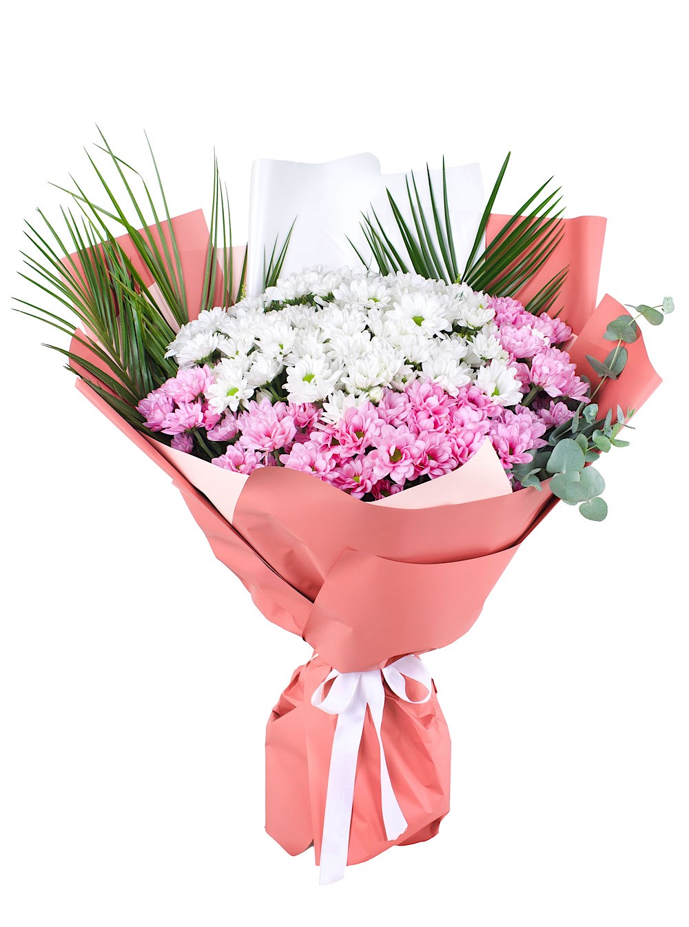 Pembe Ve Beyaz Dev Papatya Buketi