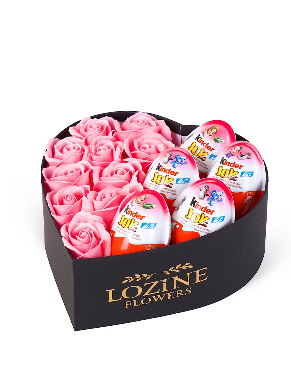 Kalp Kutuda Yapay Gül & Kinder Joy