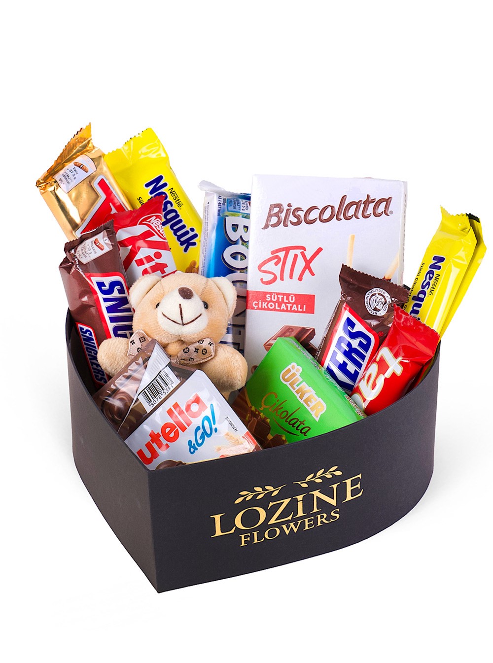 Siyah Kalp Kutuda Çikolata Kutusu