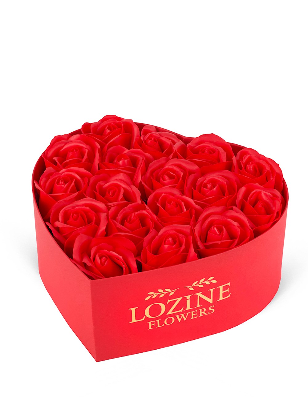 Kırmızı Kalp Kutuda Kırmızı Yapay Güller