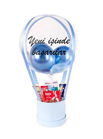 Çikolatalı Mavi Balon Kutusu